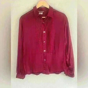 Vintage Roper Womens Western Button Down Show Shirt Maroon Size Large